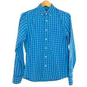 J.Crew Slim Cotton Checker Plaid Long Sleeve Button Down Office Shirt Men's Sz S